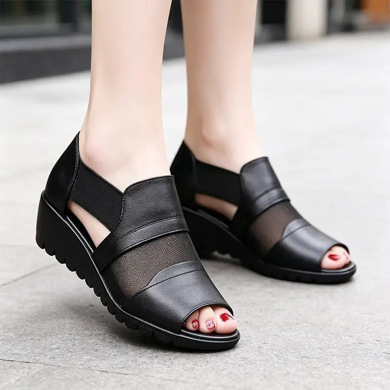 🚶‍♀️👟Elegantní sandály pro maminku: měkká kůže, lehká platforma a velikosti 35–41.