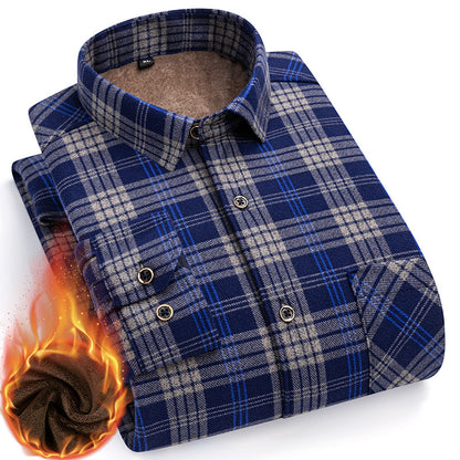👔【L-5XL】Nova jesensko/zimska moška topla dvostranska flis majica, elegantna in vsestranska.
