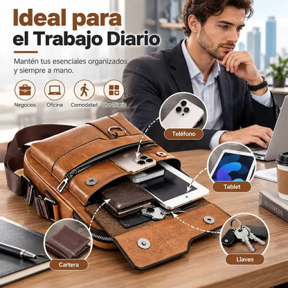 🔥Nueva promoción 50% de descuento 👜 Bolsa moderna y casual de cuero para hombre, gran capacidad