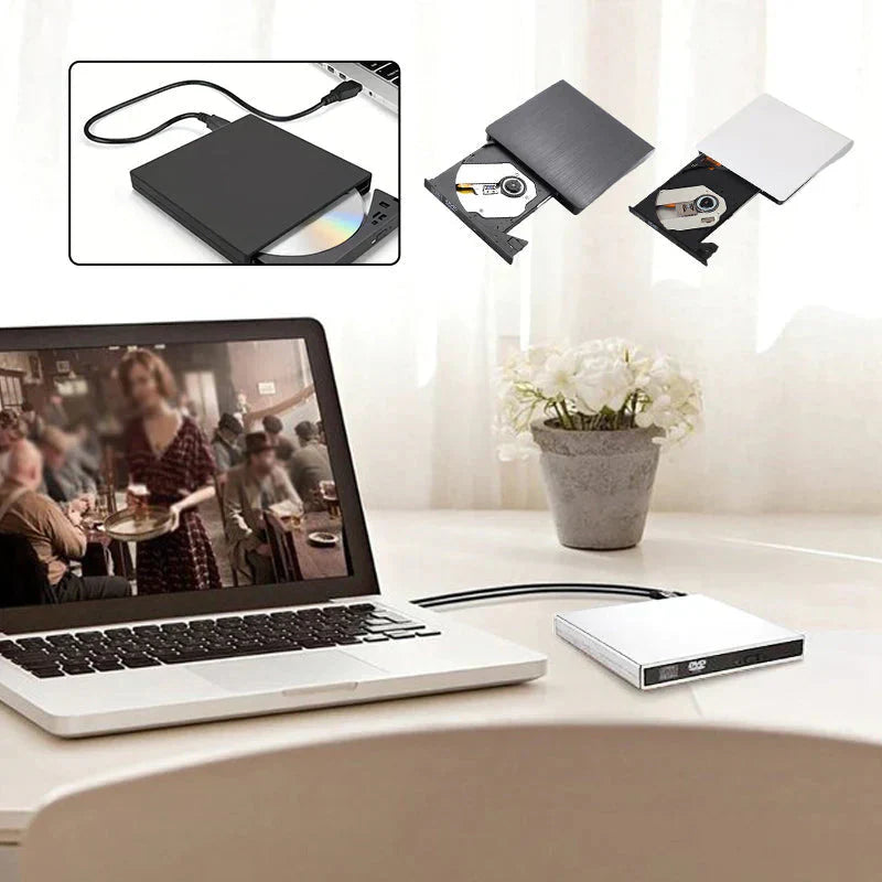 = 💿💻 Zunanji CD/DVD pogon – Priklopi in uporabljaj, prenosen in enostaven za uporabo, združljiv s sistemi Mac/Windows.