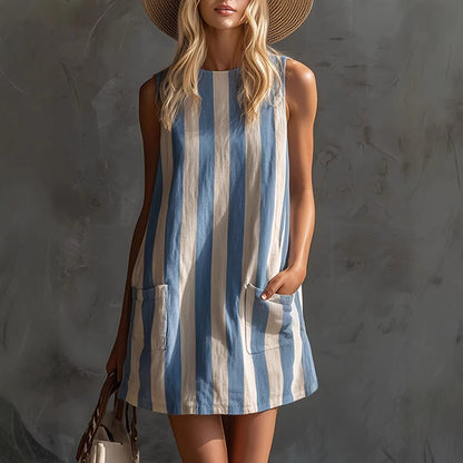 👗🌺Moderní šaty bez rukávů z roku 2026 - Snadno se hodí k sandálům a letním doplňkům.