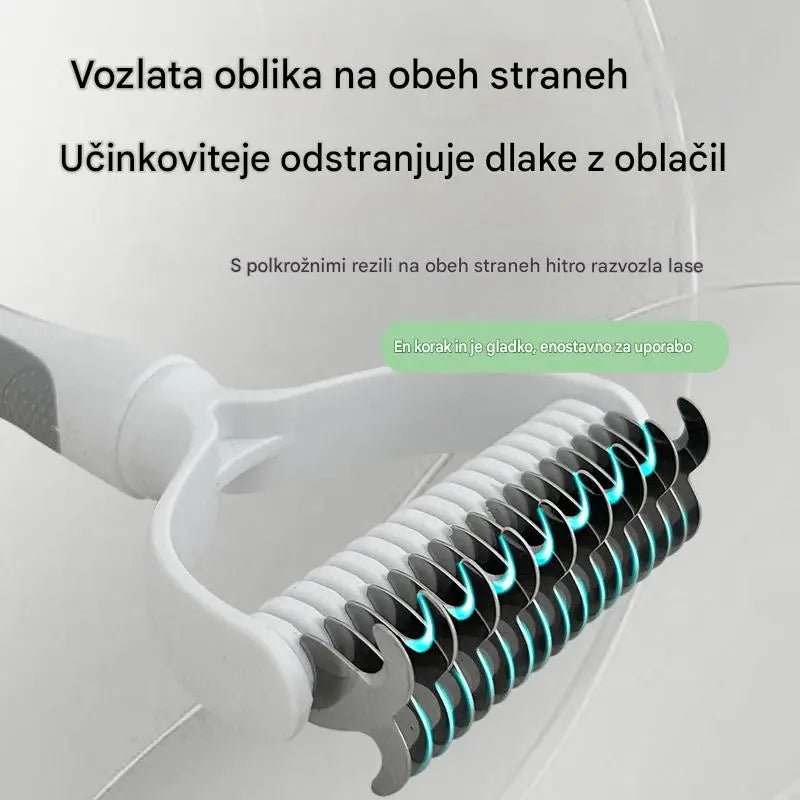 🐶【Kupite 1, dobite 1 gratis】-2 kosa--🧹Dvostranska samočistilna krtača za hišne ljubljenčke: Odstranjuje odmrlo dlako in zmanjšuje izpadanje dlake pri psih in mačkah