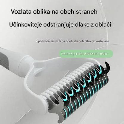 🐶【Kupite 1, dobite 1 gratis】-2 kosa--🧹Dvostranska samočistilna krtača za hišne ljubljenčke: Odstranjuje odmrlo dlako in zmanjšuje izpadanje dlake pri psih in mačkah