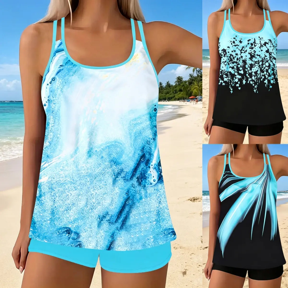 🏖️Poslední den s 50% slevou!【S–5XL】Nová módní sada plavek s potiskem, rychleschnoucí materiál