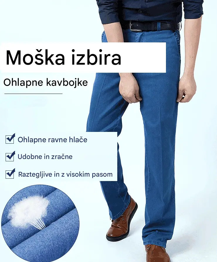 👖👖 2026 Nove moške kavbojke z visokim pasom, večje velikosti