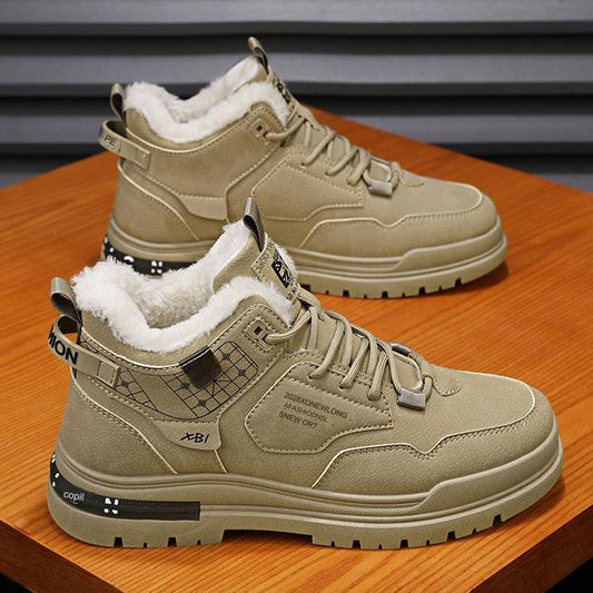 🔥【39-44】👟2025 jesen in zima novi ojačani in žametni modni čevlji za prosti čas in vsestranski modni čevlji Martin topli snežaki