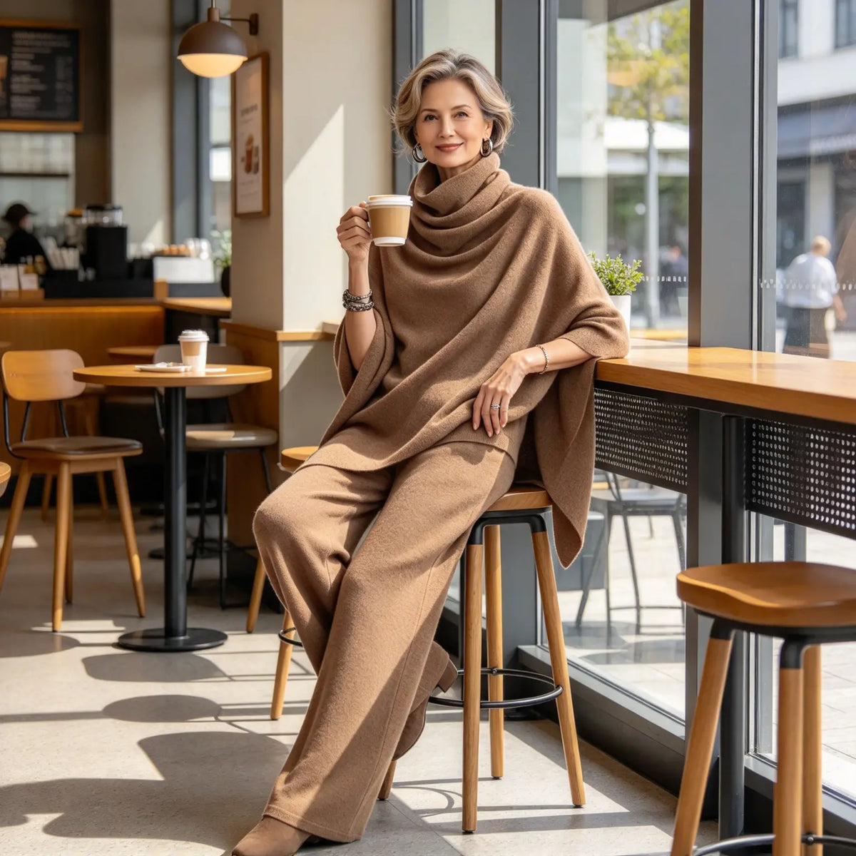 ❄️✨ Ženski komplet iz umetnega semiša — Topel, eleganten in preprost; popoln za zimske stajlinge 💃🧥