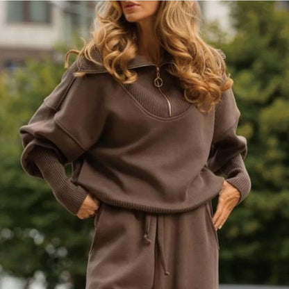 💖 Nov jesensko/zimski ženski športni kombinezon. 【Pleča s kapuco + hlače】