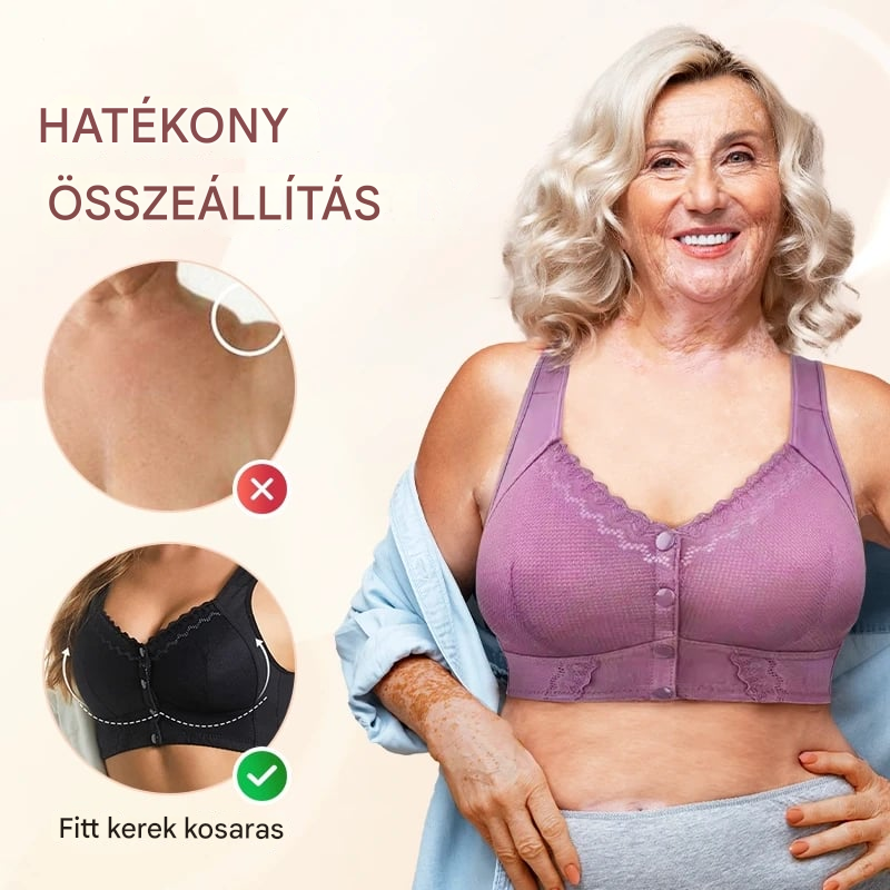 💕🎁【3 darab】Nagy méretű, légáteresztő, puha pamut melltartó, elülső gombokkal