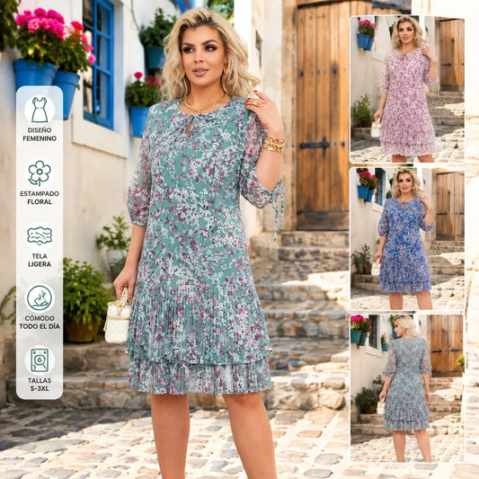 💥49% DE DESCUENTO💥💕【S-5XL】Vestido floral de moda otoñal