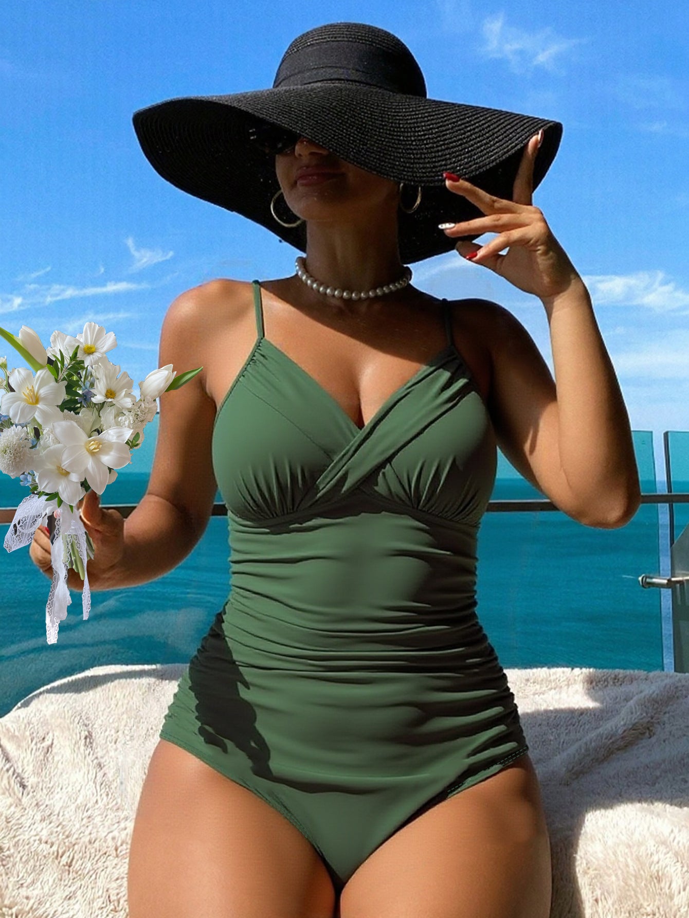 👙【S-2XL】Pohodlné dvoudílné plavky s potiskem a mašlemi 4260826