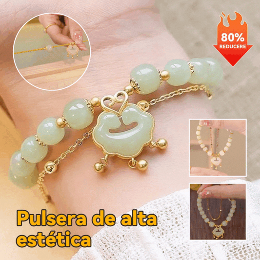 ✨【Compre uno y llévese otro gratis】Nueva pulsera de jade hetiano en oro de 14 quilates