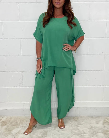💞【S-5XL】Nowa letnia moda damska casualowa odzież bawełniana i lniana w dużych rozmiarach✨ (topy + spodnie)✨ - miękka i wygodna, oddychająca i cienka