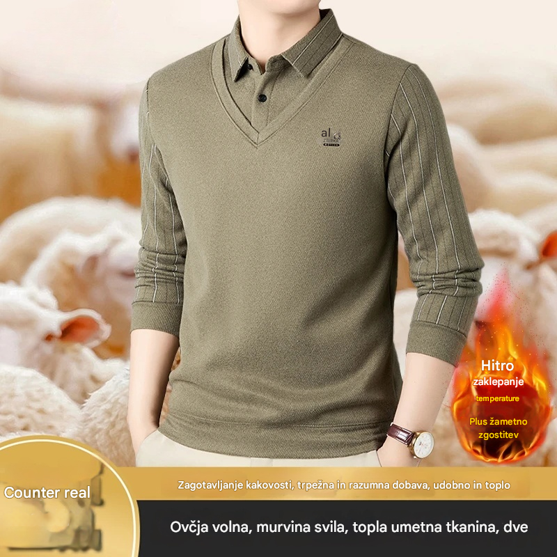 💥【S-3XL】Elegantni dvodelni komplet srajc s flis podlogo