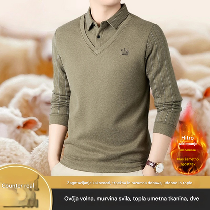 💥【S-3XL】Elegantni dvodelni komplet srajc s flis podlogo