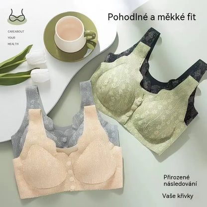 【Balení po 3 ks】(40-100KG)Dámská krajková podprsenka s bezdrátovým otevíráním vpředu [Poslední den - sleva 49 %]