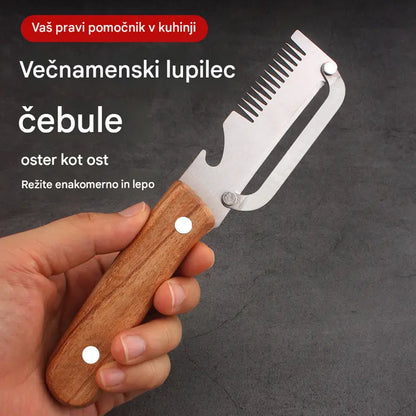 ✅Kupite enega in dobite enega brezplačno (2 artikla) 🧅🔪 Večnamenski kuhinjski lupilec 3 v 1: lupi, reže in odpira steklenice! 🔥