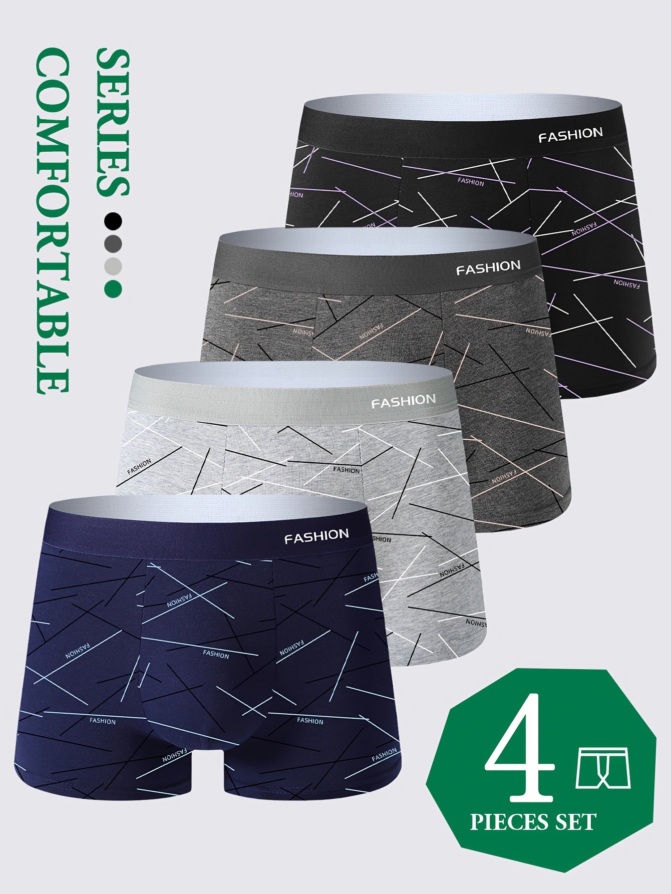 Kupte 4 a získejte 4 zdarma❣️ Pohodlné a prodyšné pánské boxerky, volné a prodyšné kalhotky se čtyřmi rohy 4245131