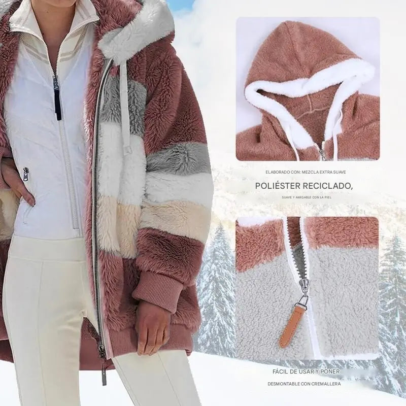 🔥 Τελευταία μέρα – έκπτωση 50% ❄️【S–5XL】Νέο γυναικείο ζεστό παλτό 2026, με ενισχυμένη βελούδινη επένδυση και σχέδιο με χρωματικές αντιθέσεις ✅ Πληρωμή με αντικαταβολή
