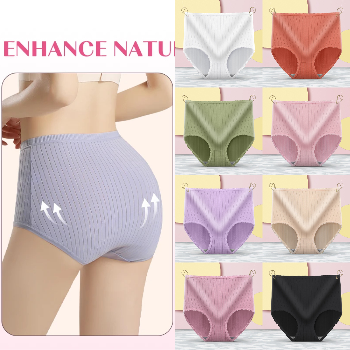 🏆Vásároljon 4-at, kap 4-at ingyen【40-100kg】🔥🔥Női higroszkópos, antibakteriális, magas derékú fehérnemű