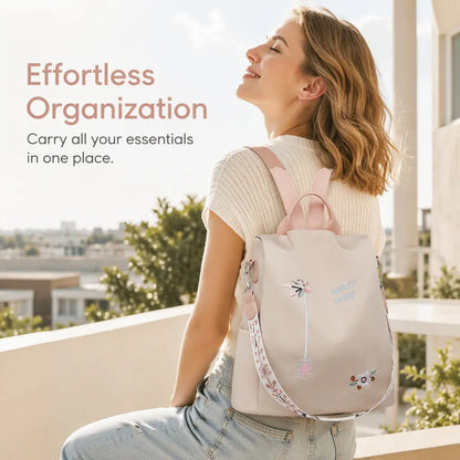 Mochila de viaje antirrobo bordada de gran capacidad