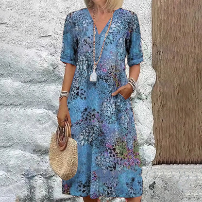 ✨Poslední den – 50% sleva!✨【S–3XL】Lehké a prodyšné šaty s potiskem, přiléhavý střih