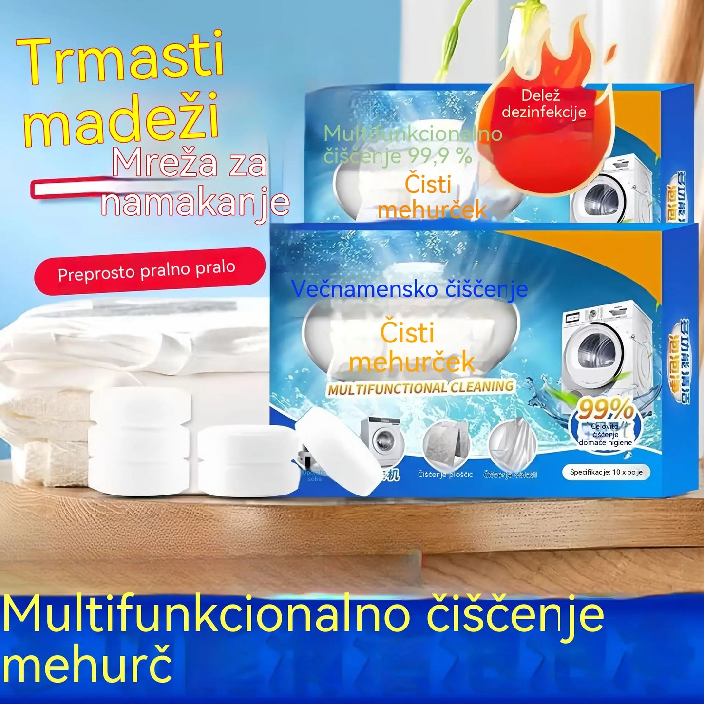 🔥【Kupite 2 škatli, prejmete 2 brezplačno】✨【Hitro čiščenje】🔥Večfunkcijske šumeče čistilne tablete za gospodinjstvo