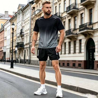 [S-5XL] Nyári futószett - Ice Silk gyorsan száradó rövid ujjú és rövidnadrág