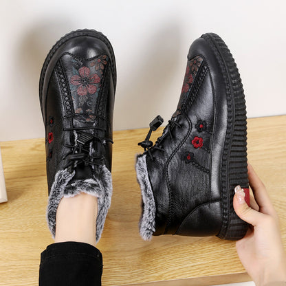 🔥🔥【35-40】Usnjeni zimski škornji s termo podlogo in nedrsečim podplatom za zimo