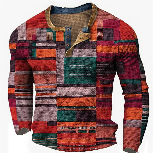🎁😍[Wyprzedaż ograniczona czasowo] 👔[S-4XL] Męska koszulka polo z długim rękawem i nadrukiem