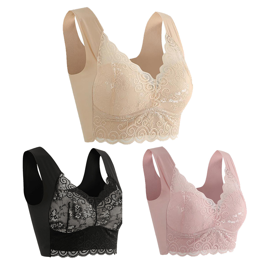 💥【3 kosi】Nabiralni čipkasti nedrček brez hrbta