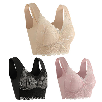 💥【3 kosi】Nabiralni čipkasti nedrček brez hrbta