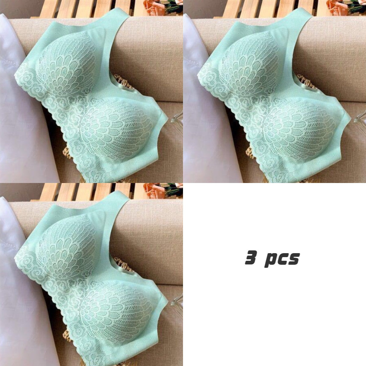 💖👙【M-4XL】🌹🛒【Set od 3 komada】2026. Novi poboljšani udoban čipkani grudnjak u velikim veličinama. (Bešavne, oblikujuće, s antiskliznim naramenicama)