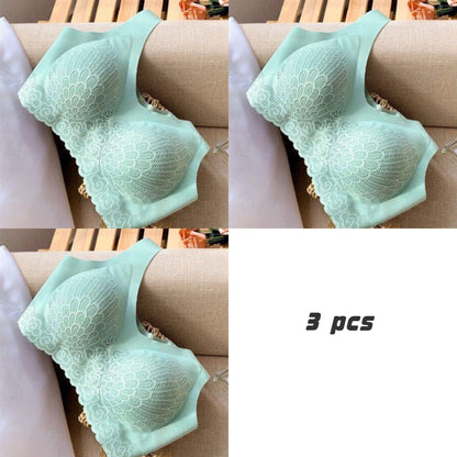 💖👙【M-4XL】🌹🛒【Set od 3 komada】2026. Novi poboljšani udoban čipkani grudnjak u velikim veličinama. (Bešavne, oblikujuće, s antiskliznim naramenicama)