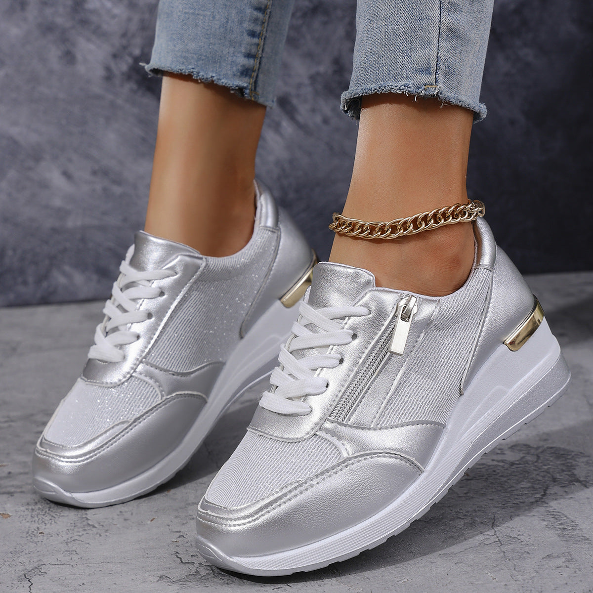 🔥¡Último día con un 50% de descuento! Zapatos ortopédicos elegantes y cómodos para mujer, con cremallera lateral y suela gruesa.4270283