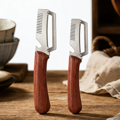 ✅Kupte 1, dostanete 1 zdarma (2 položky) 🧅🔪 Multifunkční kuchyňská škrabka 3 v 1: Loupejte, krájejte a otevírejte lahve! 🔥