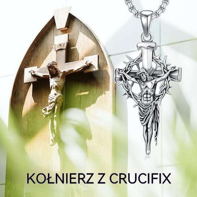 【Kupte jeden, druhý dostanete zdarma】🔥Náhrdelník s křížem a svatozářem z trnů 4263508