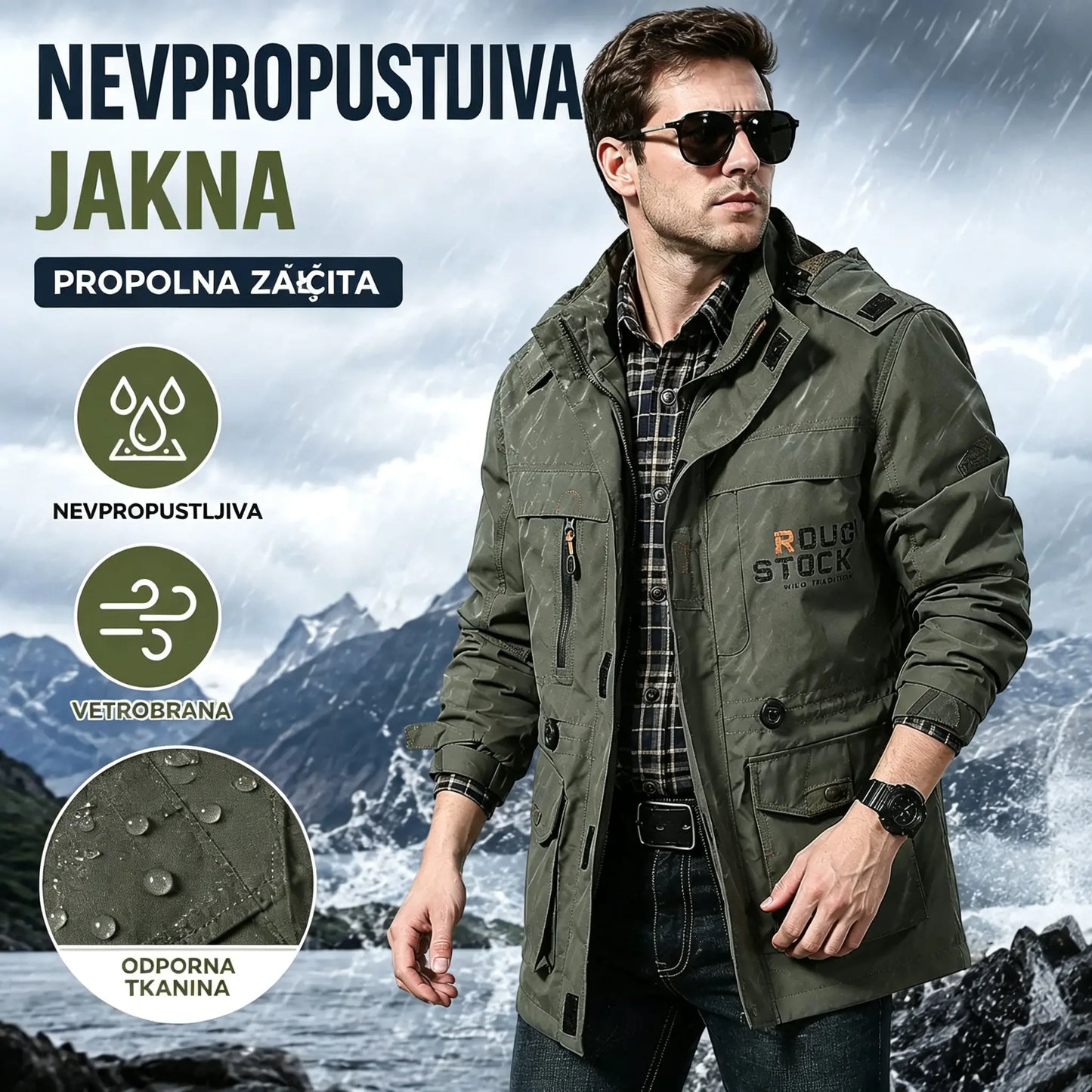 🔥【M-5XL】Moška vodoodporna in vetrovno odporna jakna, jesen 2026