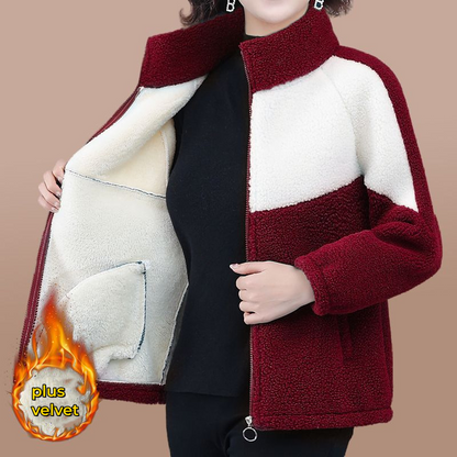 【S-3XL】 2025 Otoño e invierno Nueva chaqueta gruesa de terciopelo de lana de cordero