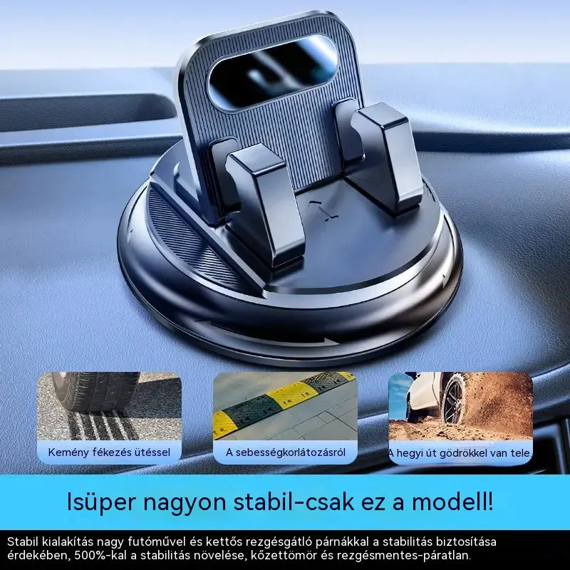 🎯 50% KEDVEZMÉNY MINDENRE! Forgatható telefontartó – Biztonságos műszerfalra rögzítés, nagy tapadású gumi 🧭🔄 【Minőség garantált】