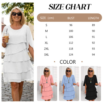 💃【S-3XL】🎁Elegantní vrstvené šaty s volánkovými manžetami, které snadno vytvoří stylový vzhled vhodný pro různé příležitosti💃 4246185