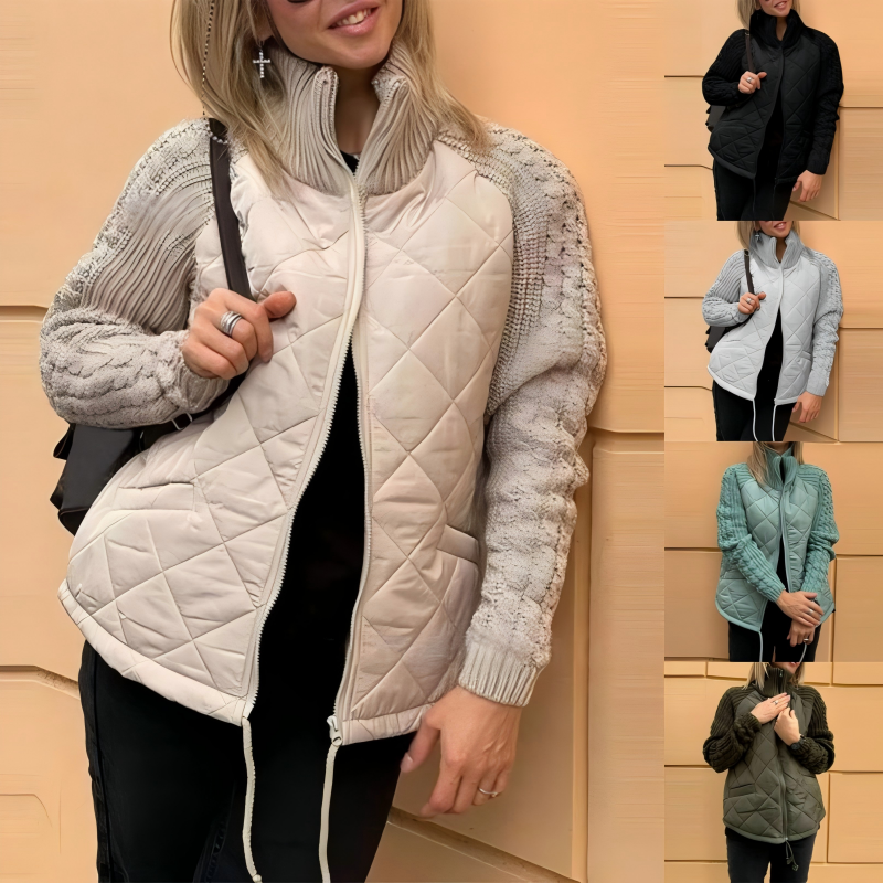 🔥 Chaqueta acolchada de punto para mujer – ligera, cálida y perfecta para el invierno