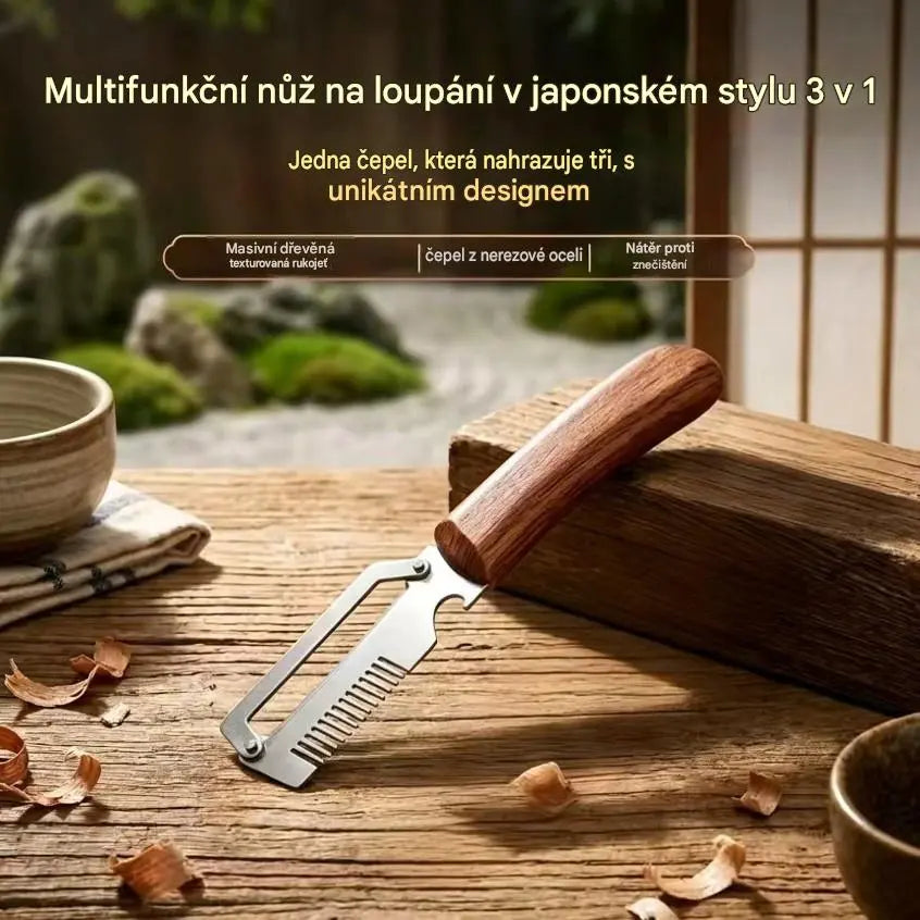 ✅Kupte 1, dostanete 1 zdarma (2 položky) 🧅🔪 Multifunkční kuchyňská škrabka 3 v 1: Loupejte, krájejte a otevírejte lahve! 🔥