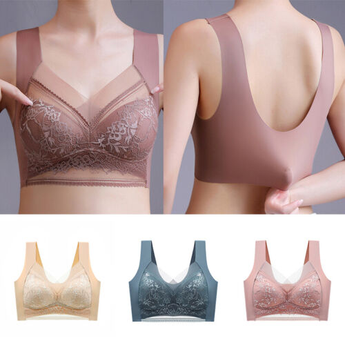 🔥【50% sleva】【4 kusů】👙【40-110kg】 Pohodlná bezešvá krajková podprsenka