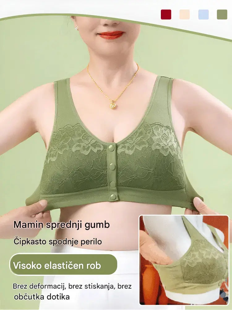 😍【3-paket】Ženski čipkasti nedrček, brez jeklenega obroča, udobni gumbi spredaj😍【40-100kg】