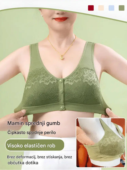 😍【3-paket】Ženski čipkasti nedrček, brez jeklenega obroča, udobni gumbi spredaj😍【40-100kg】