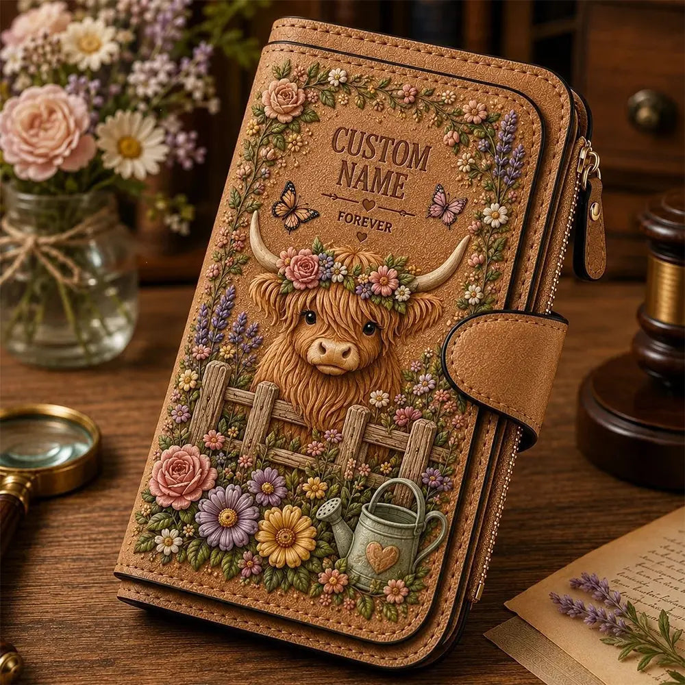 💰💰Cartera personalizada con relieve de jardín