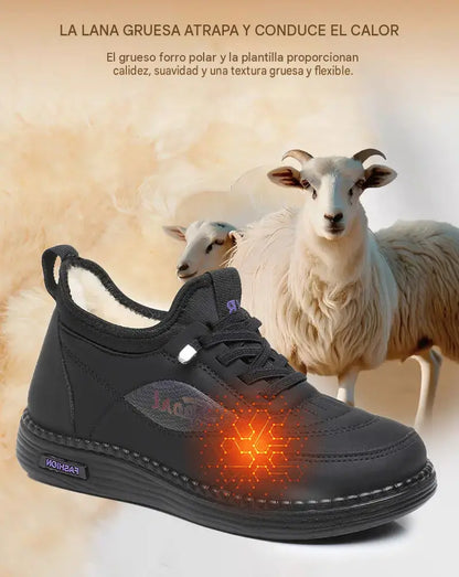 💥👟【35-41】Nuevas botas de invierno de terciopelo y con suela antideslizante para mamás, botas de algodón cálidas, modernas y versátiles, botas de nieve con suela blanda