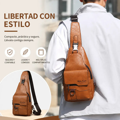 🎒 Bolso de hombro de piel auténtica impermeable de estilo retro: un artículo esencial para los desplazamientos diarios.