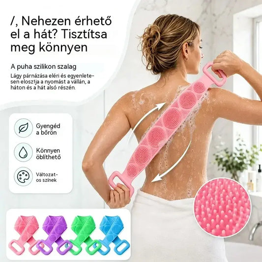 🔥Vásárolj 1-et, kapsz 1-et ingyen🔥🛁 Kétoldalas szilikon fürdőkesztyű – Extra hosszú testradír a könnyű háttisztításhoz